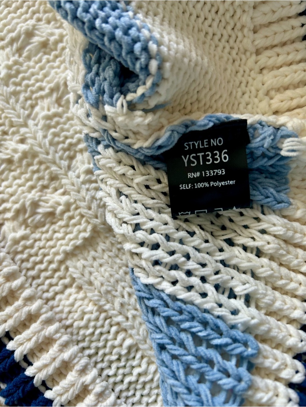 POL Striped, Multi-Coloured & Textured Knit Cardigan - Oversized. - Picture 10 of 11